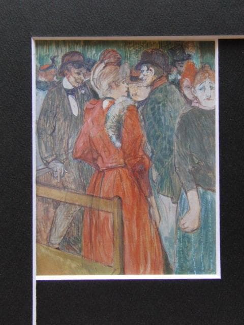 ロートレック、【ムーラン・ド・ラ・ガレットにて】、新品高級額 額装付