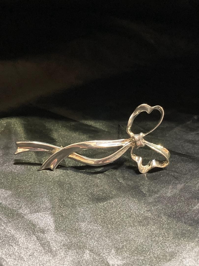 オールドティファニー リボンボウ ラージ ブローチ シルバー 925