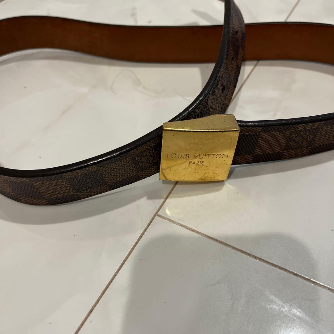 ヴィトン　ベルト　ダミエ　ゴールド