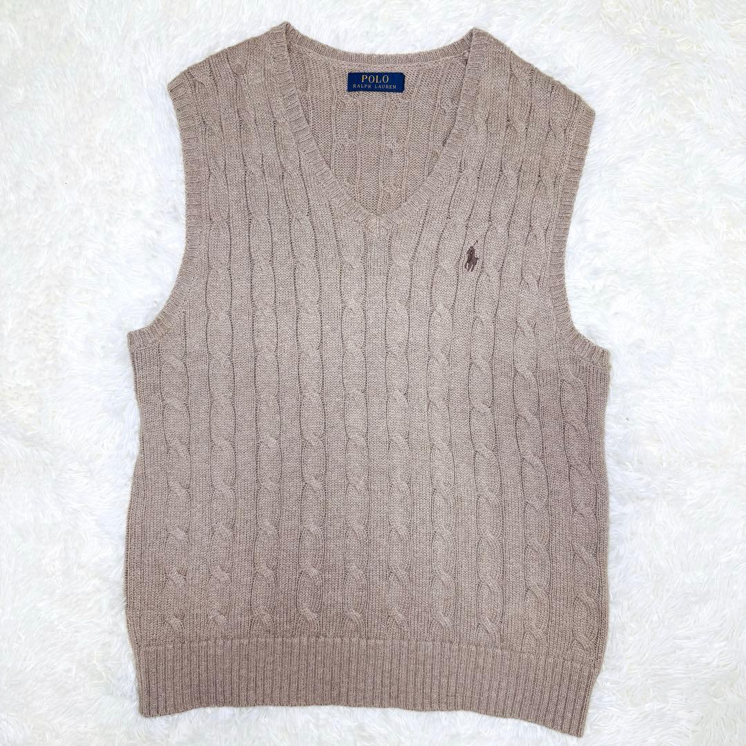 Polo Ralph Lauren ラルフ ケーブルニット ベスト 近年モデル - メルカリ