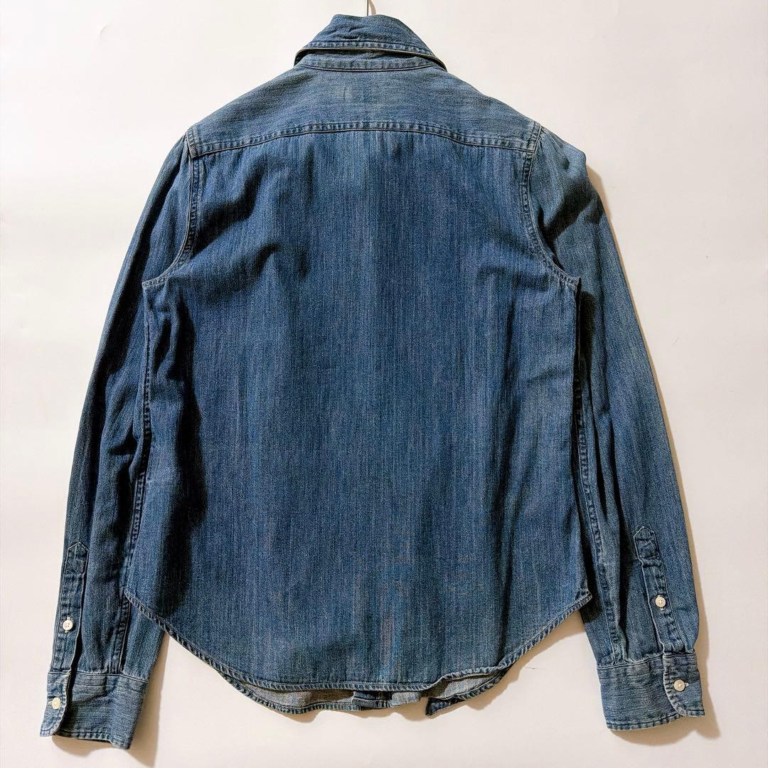 現行QR✨️ポロラルフローレン ボウタイ デニムシャツ ポニー刺繍 M相当