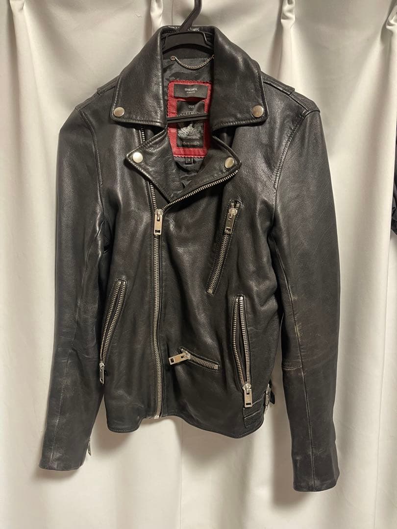 DIESEL ダブルライダースジャケット Sサイズ ブラック