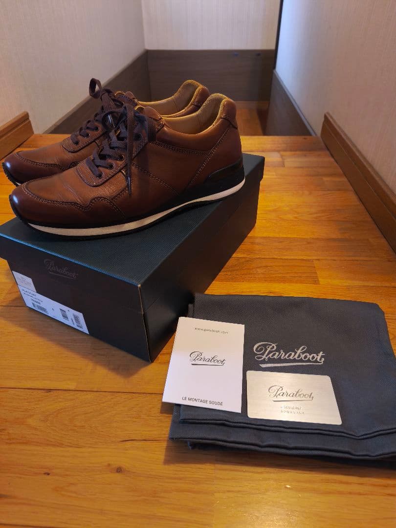 【美品】Paraboot PLAY- パラブーツ　ブラウン レザー スニーカー