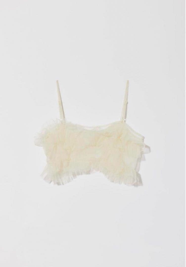 トップス Eaphi TULLE ASYMMETRY FRILL CAMISOLE cup in tulle frill camisole – idem