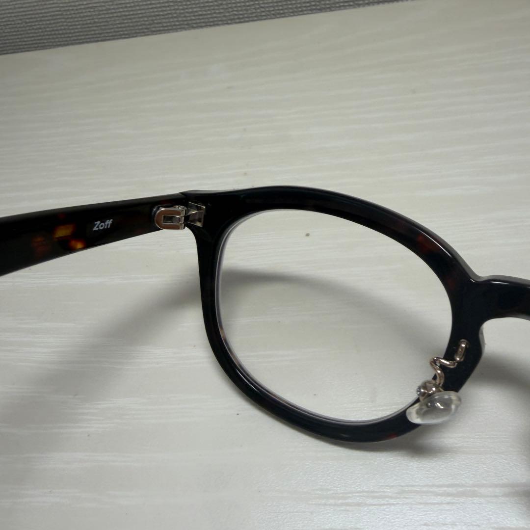 zoff ZA221005-49A1 度入りウェリントンメガネ べっ甲 ケース付