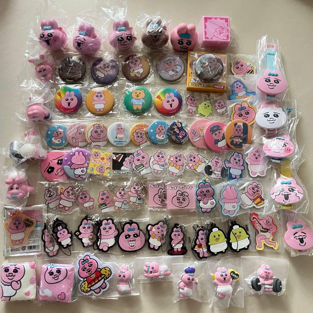【新品】おぱんちゅうさぎ　まとめ売り　ガチャ　缶バッジ　ストラップ 大人気「おぱんちゅうさぎ」がかぷっこふれんず、ワッペンバッジになっ