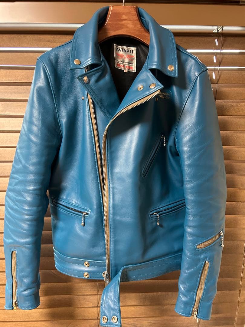 ルイスレザー サイクロン ヴィンテージターコイズ タイトフィット40