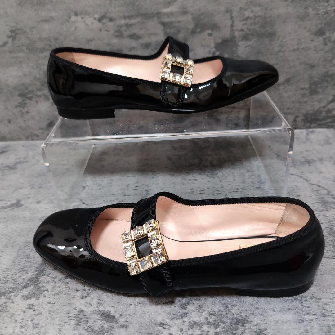 ロジェヴィヴィエ ブロッシュヴィヴィエ ビジュー パンプス 黒 39.5 箱