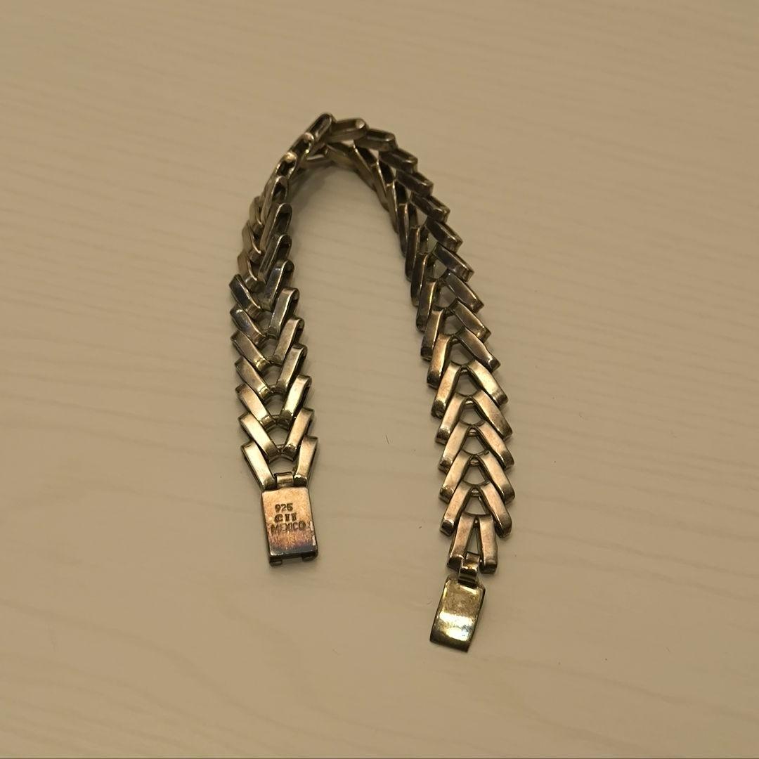 front11201 S925 シルバーブレスレット 20cm ビンテージ