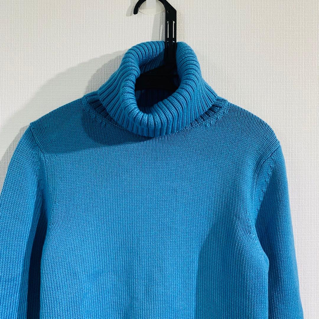 Theory セオリー タートルネック ニット ウール100% ブルー サイズ2