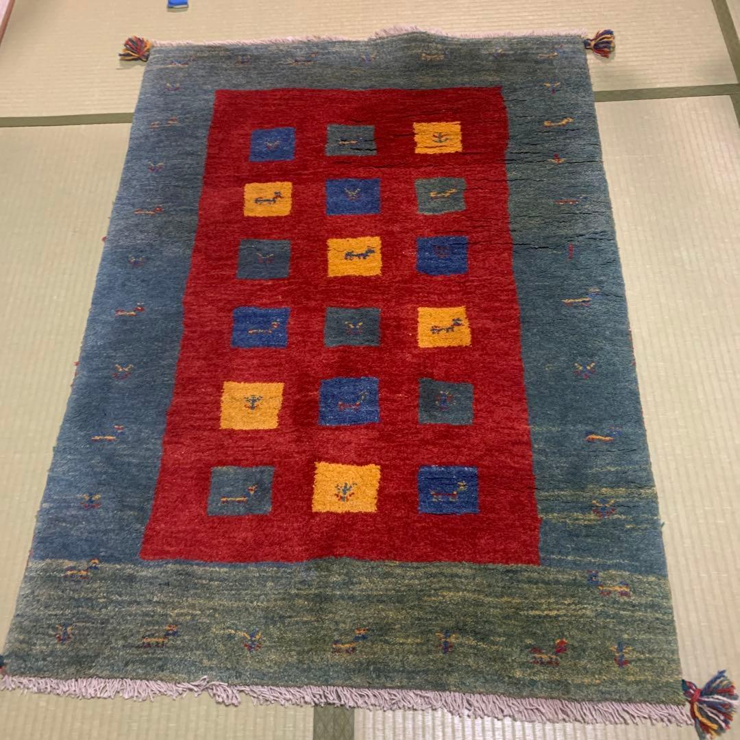 ギャッベ ラグ 100✖️140 ギャッベ ラグ 140×200cm (インドギャッベ) ギャベ 絨毯 手織り 段通