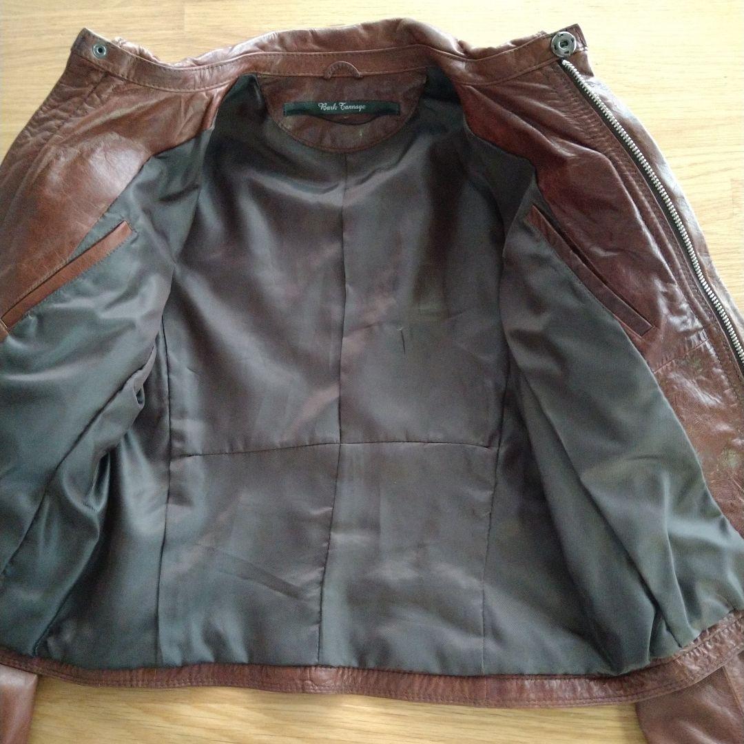 ナノユニ Bark Tannage 茶色 レザージャケット 山羊革 34サイズ - メルカリ