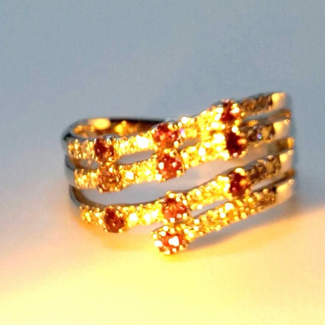 pt900 希少石アレキサンドライト&天然ダイヤモンドリング 11.5号