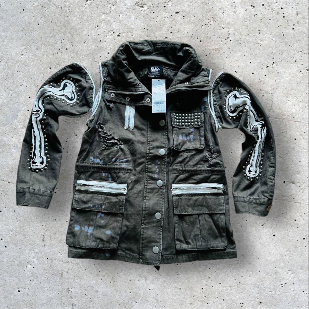 <専用>GLADNEWSミリタリージャケットデッドストックボーンスタッツ2way