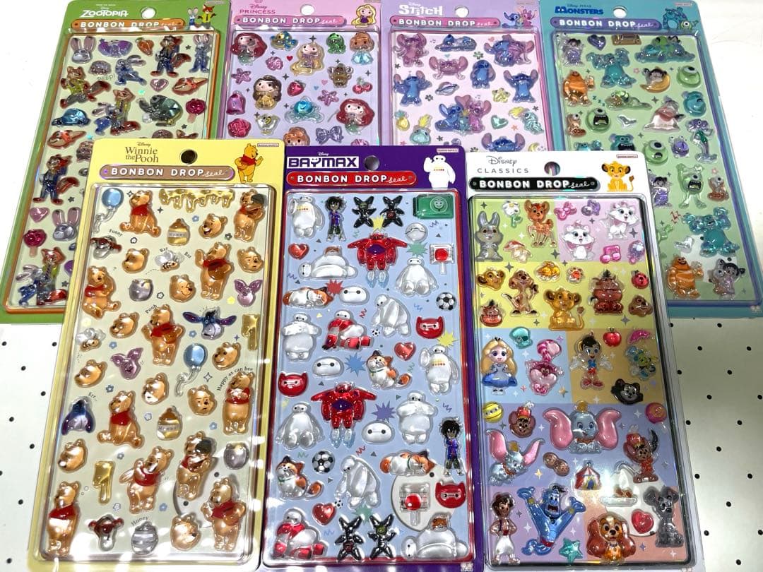 ボンボンドロップシール　ディズニー７枚セット Disney(ディズニー) ボンボンドロップシール(スティッチ＆エンジェル