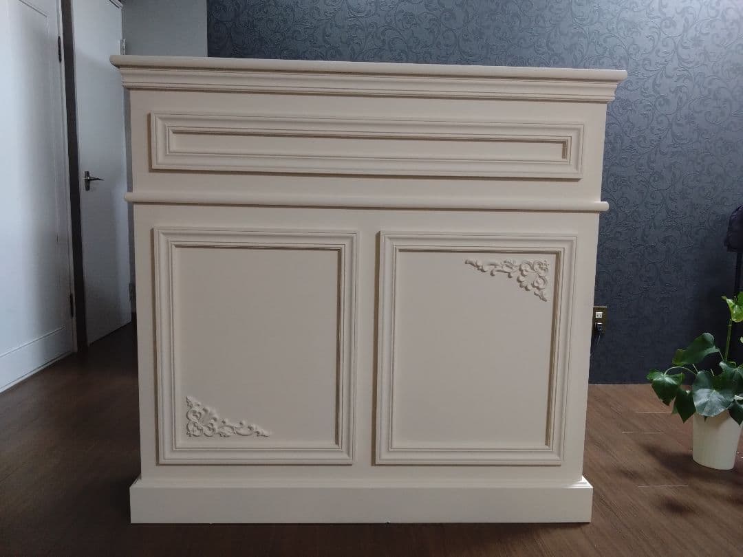 美容室木製店舗カウンター 淡いクリーム色【本日限定最終値下げ】