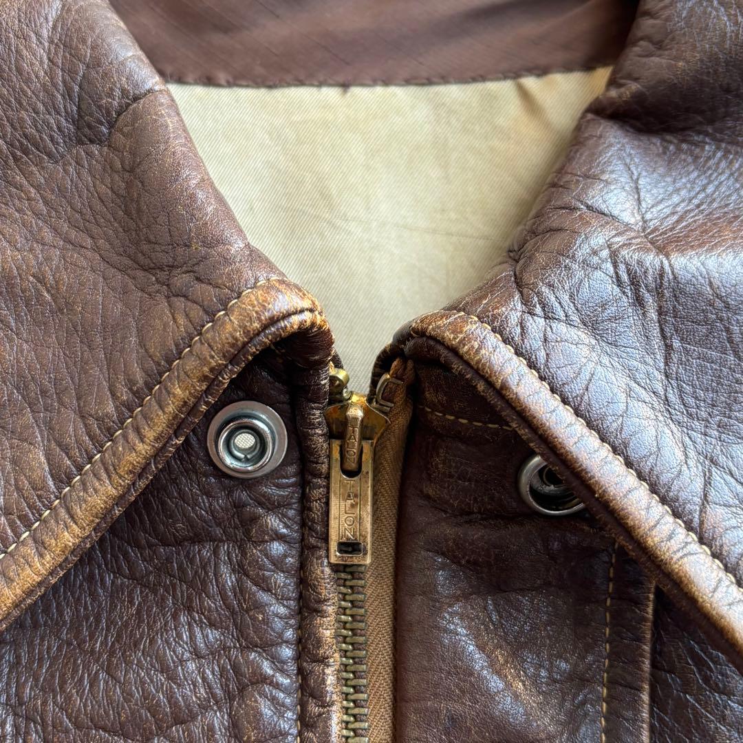 40s A-2 レザージャケット コの字 TALON 民間？