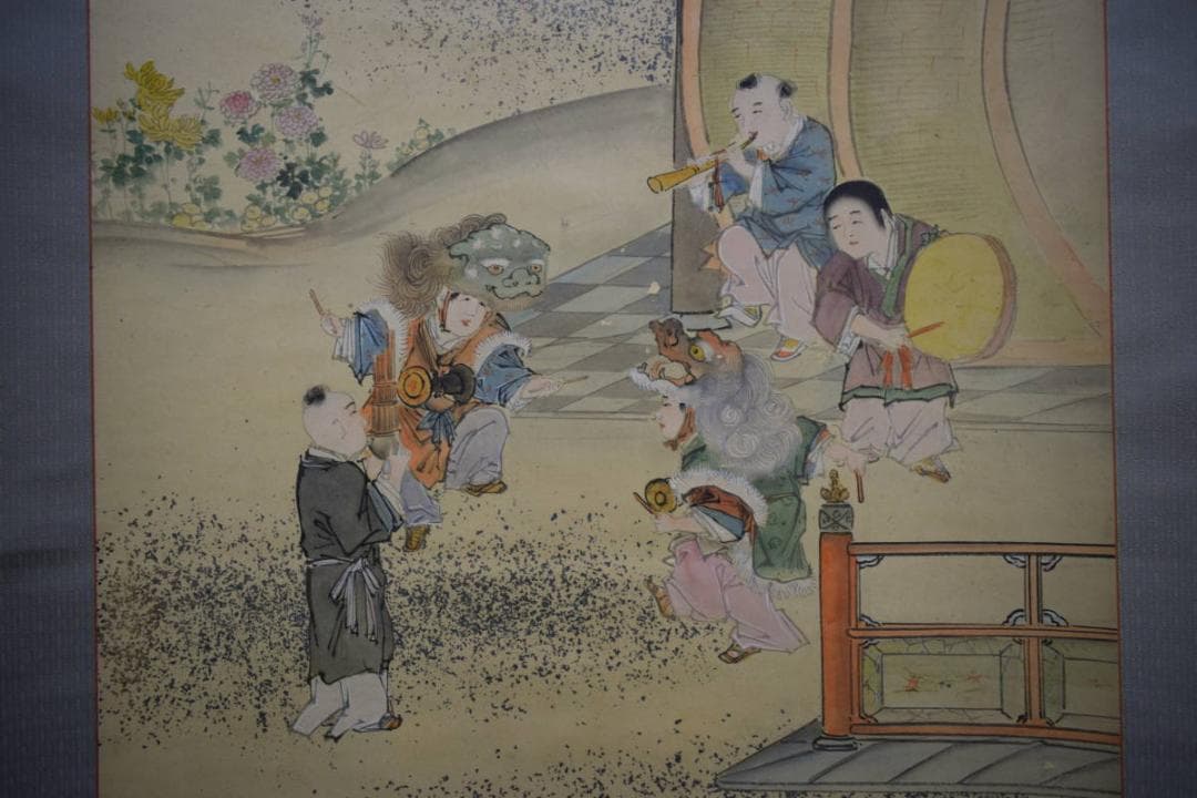 模写/円山応挙/圓山應擧/人物図/布袋屋掛軸HJ-298