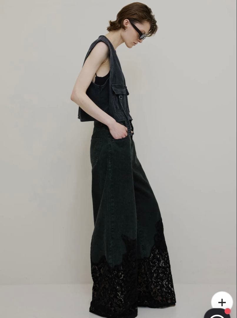 LACE DOCKING FADE DENIM PANTS　26インチ　ブラック LACE DOCKING FADE DENIM PANTS（デニムパンツ）｜Ameri（アメリ）の