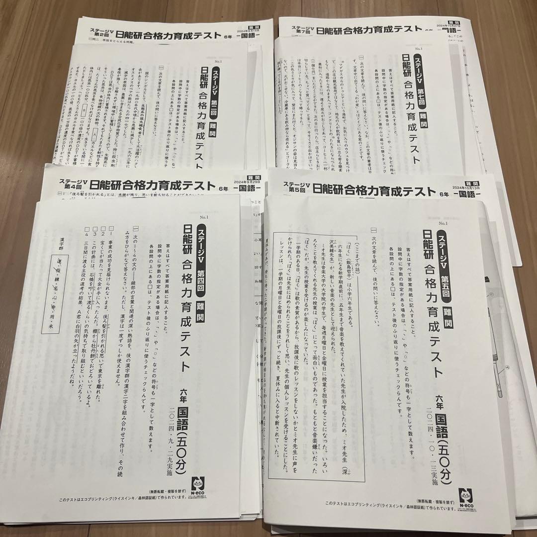 最新版】日能研 6年後期 育成テスト 難関 4回分 2024年版 - メルカリ