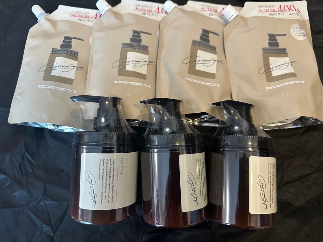 大人気のcoconeクレイクリームシャンプー 400g ポンプ式・詰め替え用