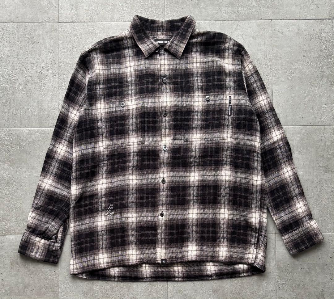 GOD SELECTION XXX 刺繍オンブレチェック ネルシャツ デザイン