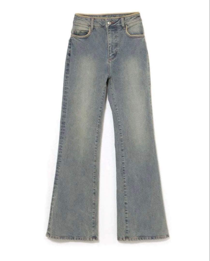 パンツ andmary Heartstitch denim Bluebeige M