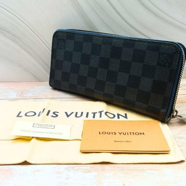 ルイ ヴィトン ダミエ アンフィニ ヴェルティカル 長財布 メンズ B.H