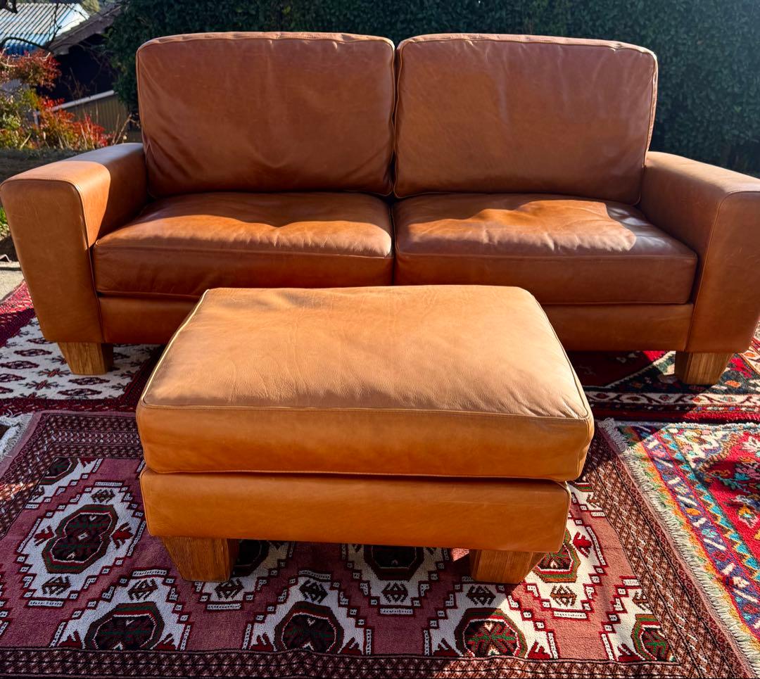 ACME FURNITURE フレスノ オットマン レザー キャメル - メルカリ