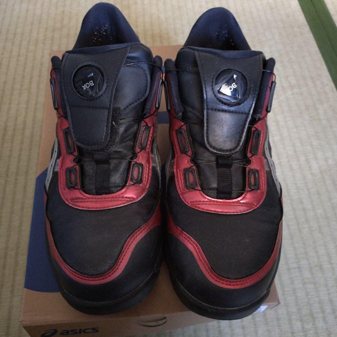 CP306 限定　ブラックXレッドメタリックxシルバー　アシックス　安全靴 ウィンジョブ asics アシックス 安全靴 WINJOB BOA安全靴 CP306 BOA
