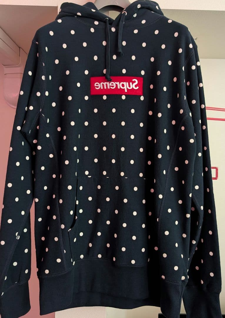 トップス supreme comme des garcons box logo NWT Supreme x Comme des Garcons CDG Black Red Box Logo Hoodie M