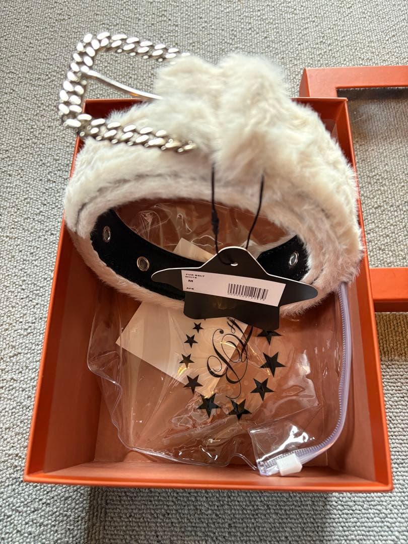 AFB FUR BELT ファー　ベルト白　ホワイト opium fancy fur long belt ファー ロングベルト AFB | Juns garment