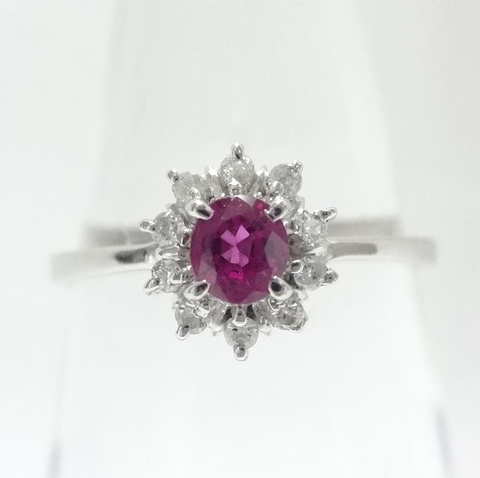【Karin様】ルビー　ダイヤモンドリング　0.24ct　0.08ct　プラチナ