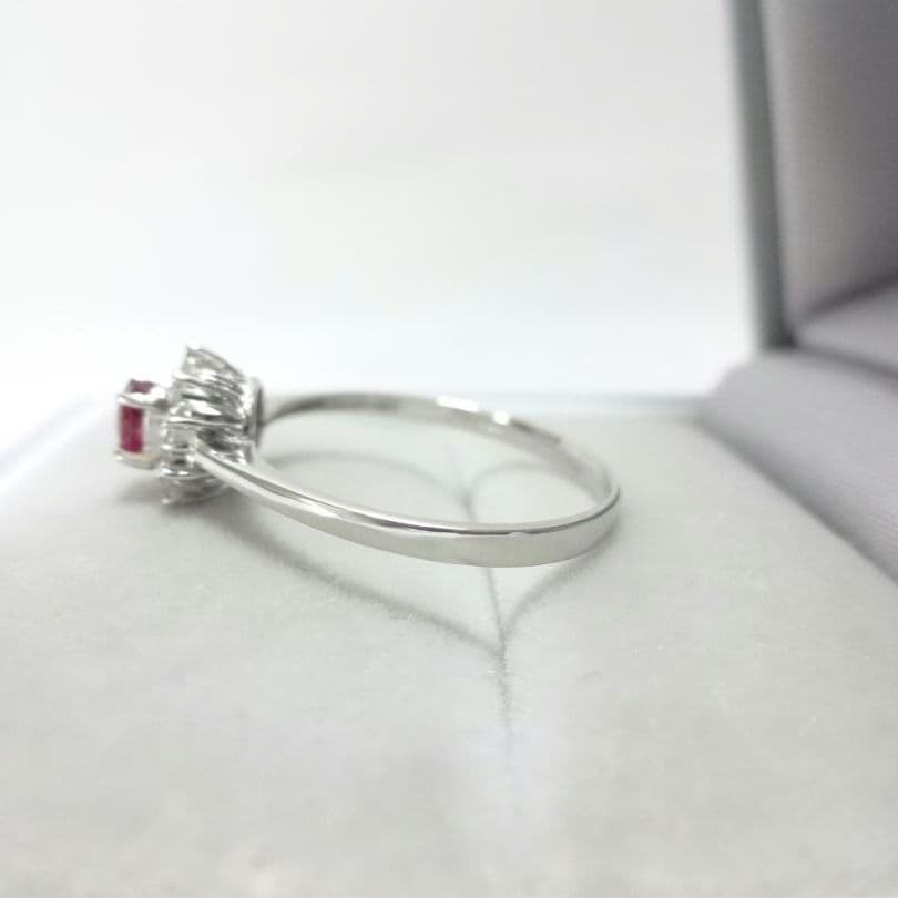 【Karin様】ルビー　ダイヤモンドリング　0.24ct　0.08ct　プラチナ
