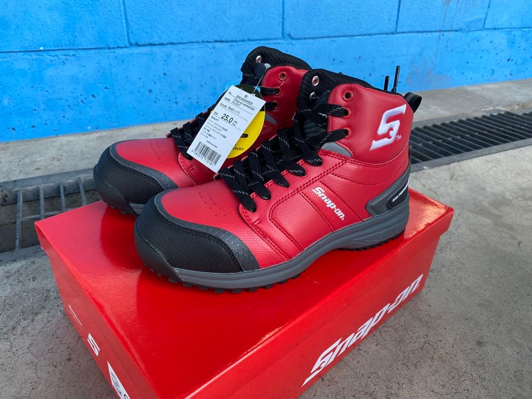 Snap-on HI-CUT 安全靴 25.0cm レッド