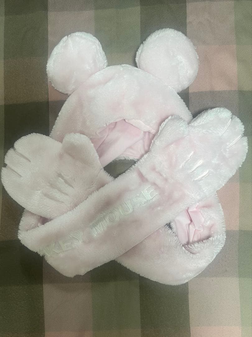 ミニー ミッキー ディズニー マフラーキャップ ピンク - メルカリ