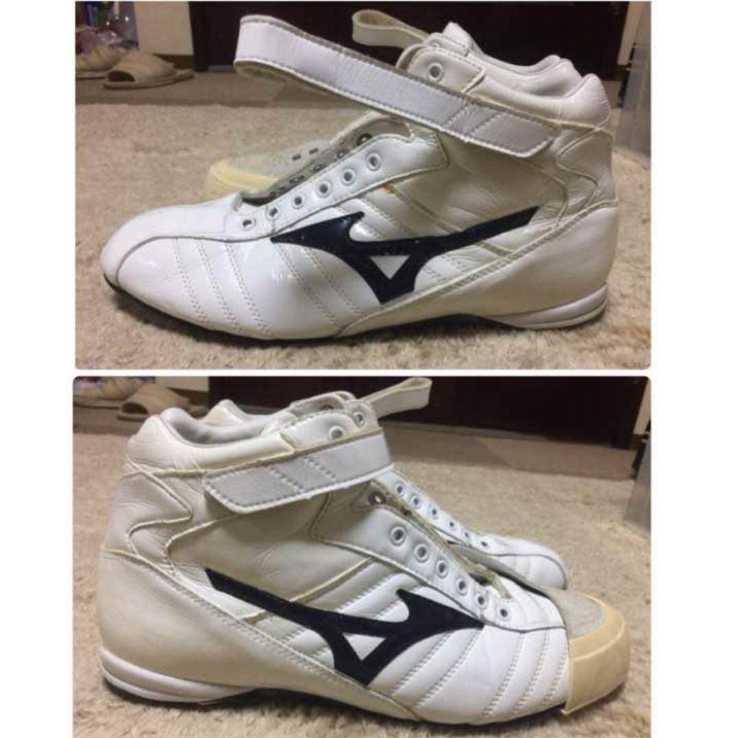 【MIZUNO】 ホワイト ハイカット スパイク