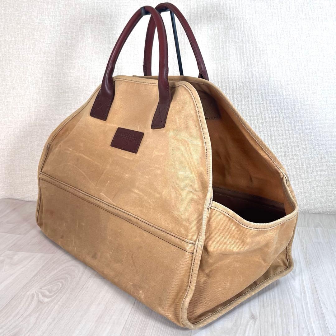 【良品】L.L.Bean　ワックスドキャンバス トートバッグ　ログキャリア　ロゴ