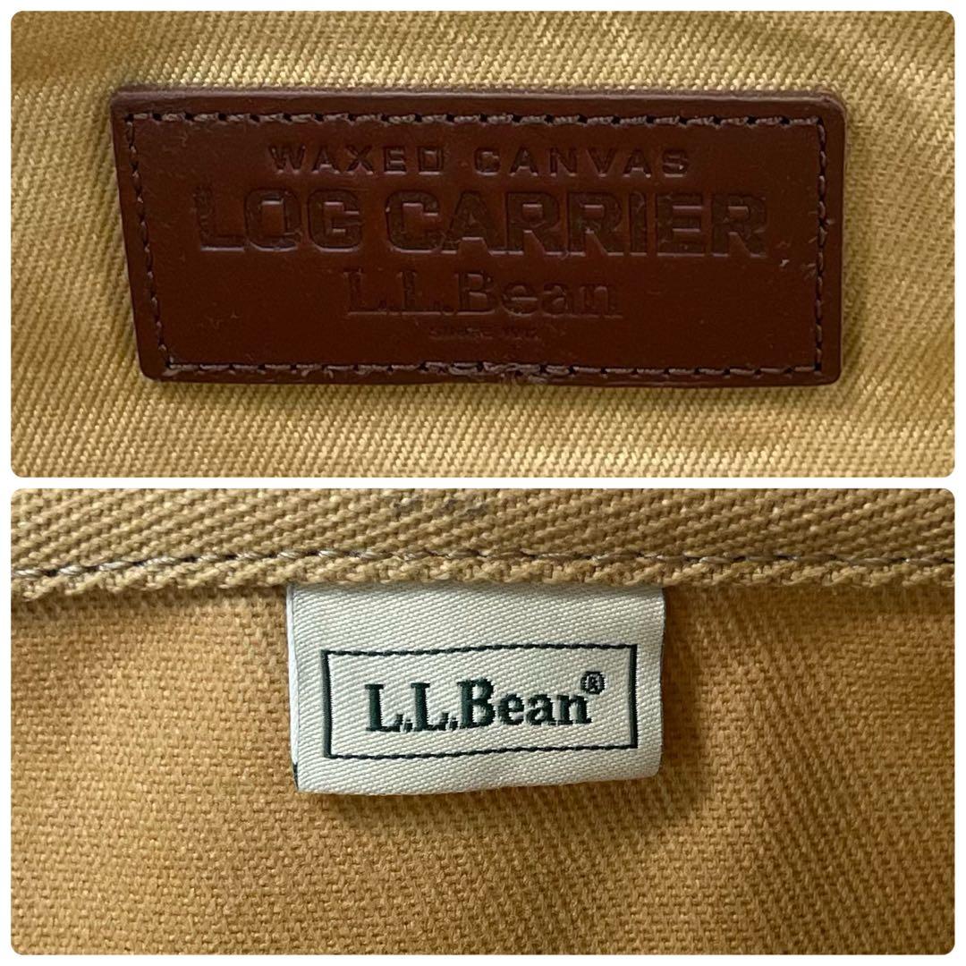 【良品】L.L.Bean　ワックスドキャンバス トートバッグ　ログキャリア　ロゴ