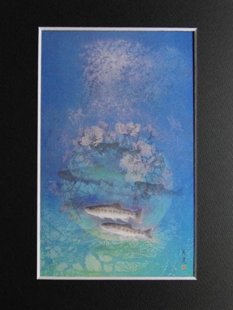 下田義寛、「月明」、希少な画集より、 新品高級額装付、日本人画家