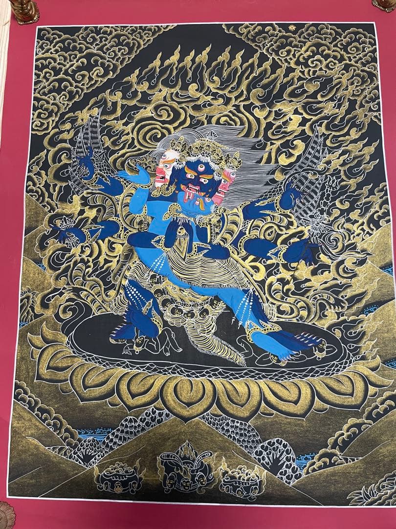 《 チベット密教　1点物 》 手描き　曼荼羅　バジュラキロア　秘仏　仏教　密教