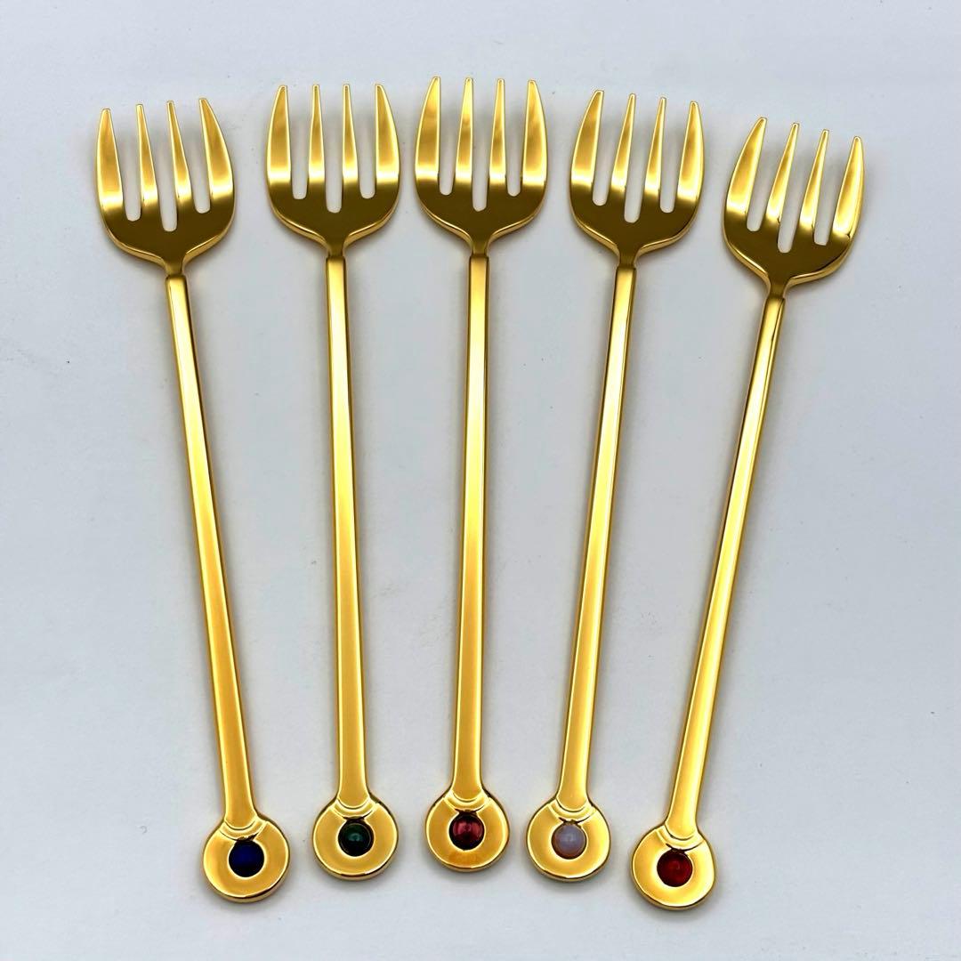 MIKIMOTO ミキモト 半貴石カトラリー フォーク 5本セット MIKIMOTO ミキモト リボン付 フォーク5本セット - メルカリ