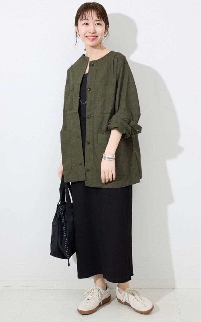 SLOBE IENA ノーカラーサファリブルゾン