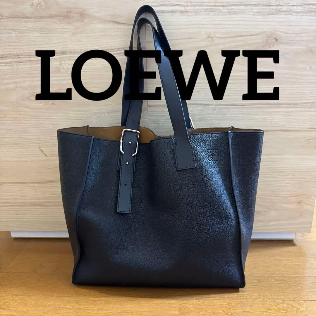 LOEWE 【ロエベ 】バックルトートバッグ ブラック グレインレザー