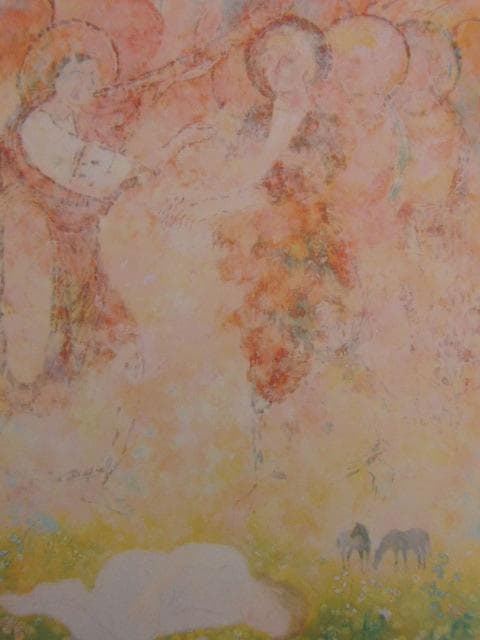 井上耐子、【夢みる香里】、希少な額装用画集より、新品額装付