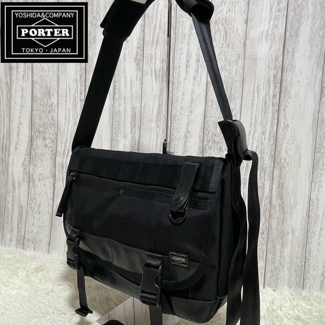【美品】PORTER ポーター HEAT ヒート メッセンジャーバッグ 斜め掛け