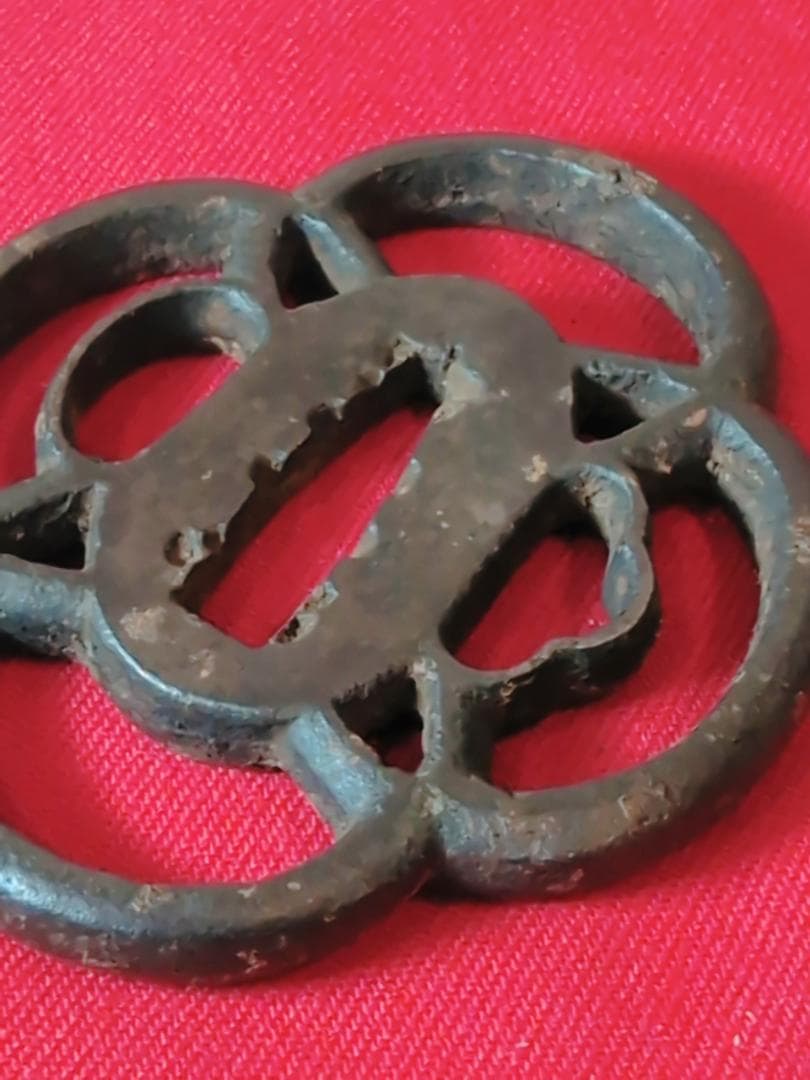 鍔 無銘 木瓜 鉄鐔 拵 日本刀 刀装具 骨董 古美術 江戸時代