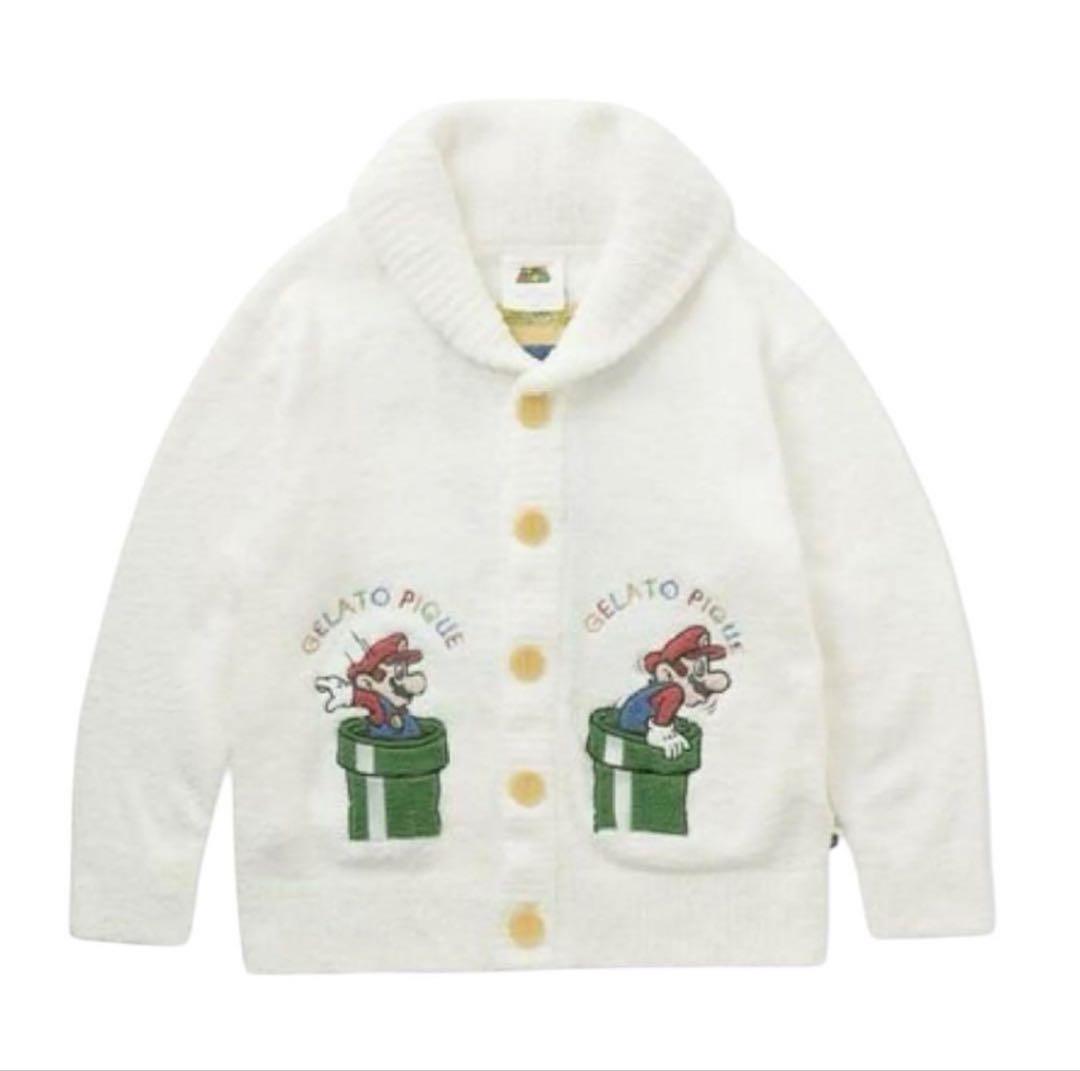 ジェラートピケ【スーパーマリオ】ベビモコジャガードショールカーディガン　S-M