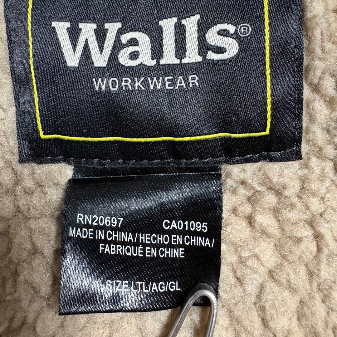 90s Walls ダック地アクティブジャケット グレー肉厚フェード ボアL短