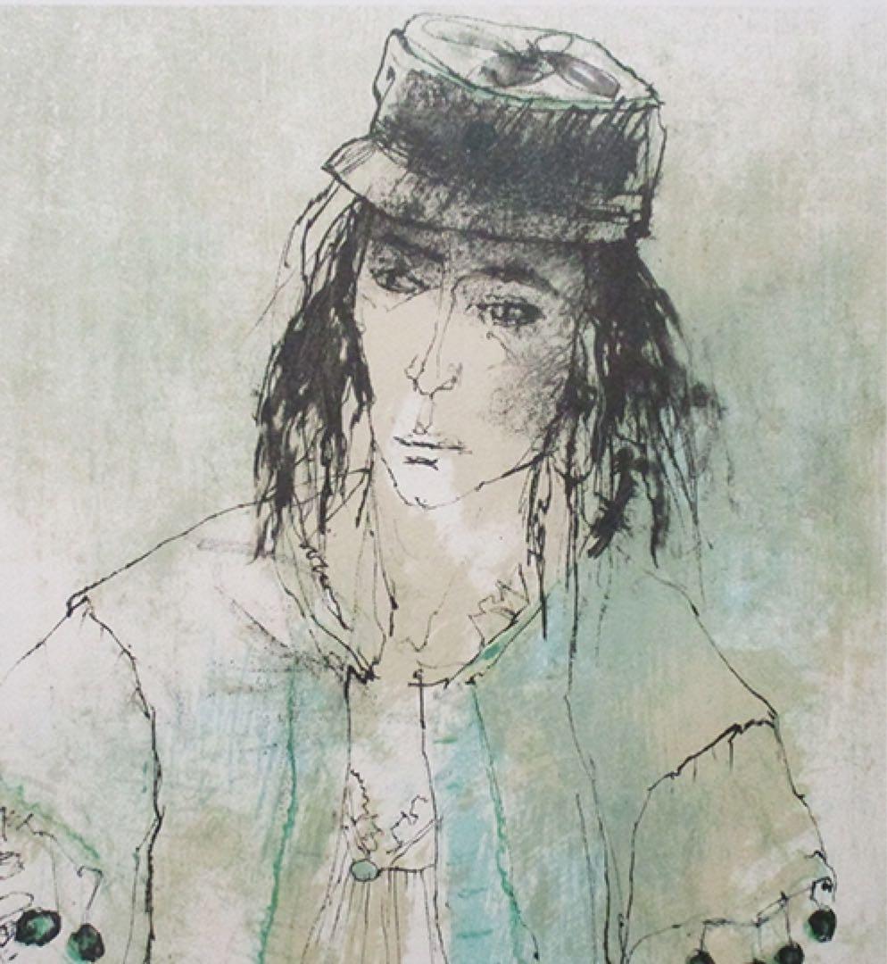 ジャン・ジャンセン『太鼓をたたく男』リトグラフ　ed.92/150. 鉛筆サイン